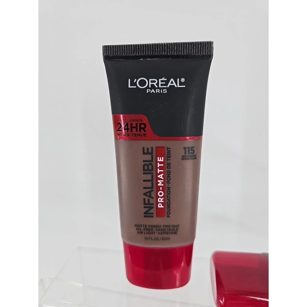 4 Lot Of NEW L'oreal Infallible Pro-Matte Foundation 1.0‎ Fl Oz, #115 Rich Ebony